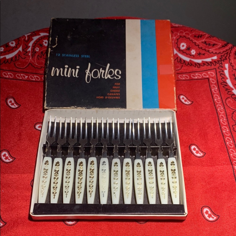 Japan Stainless MINI FORKS Box Set/12 Vintage